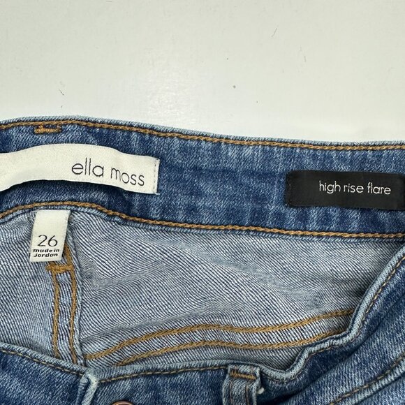Ella Moss High Rise Flare Women's size 26 Dark Wash Blue Denim jeans - Picture 3 of 4